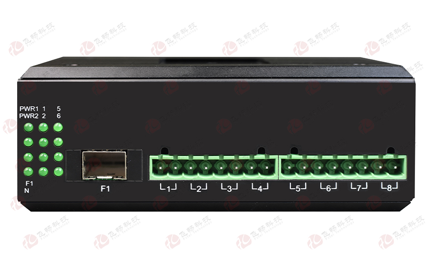 飛暢科技-工業軌式 1-8路 開關量(支持AC220V 10A)光端機